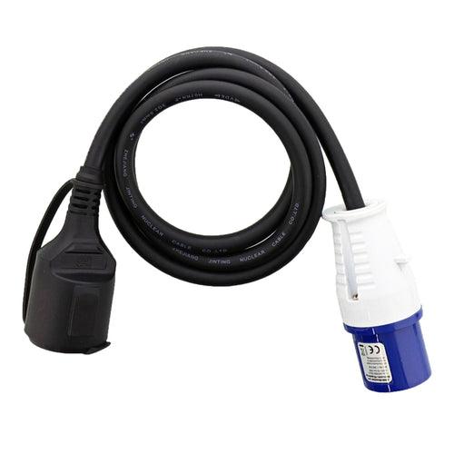 Adapterkabel CEE-Stecker auf Schuko-Kupplung 1,5m 3x2,5mm² H07RNG 230V IP44 McPower trailerteile.eu.