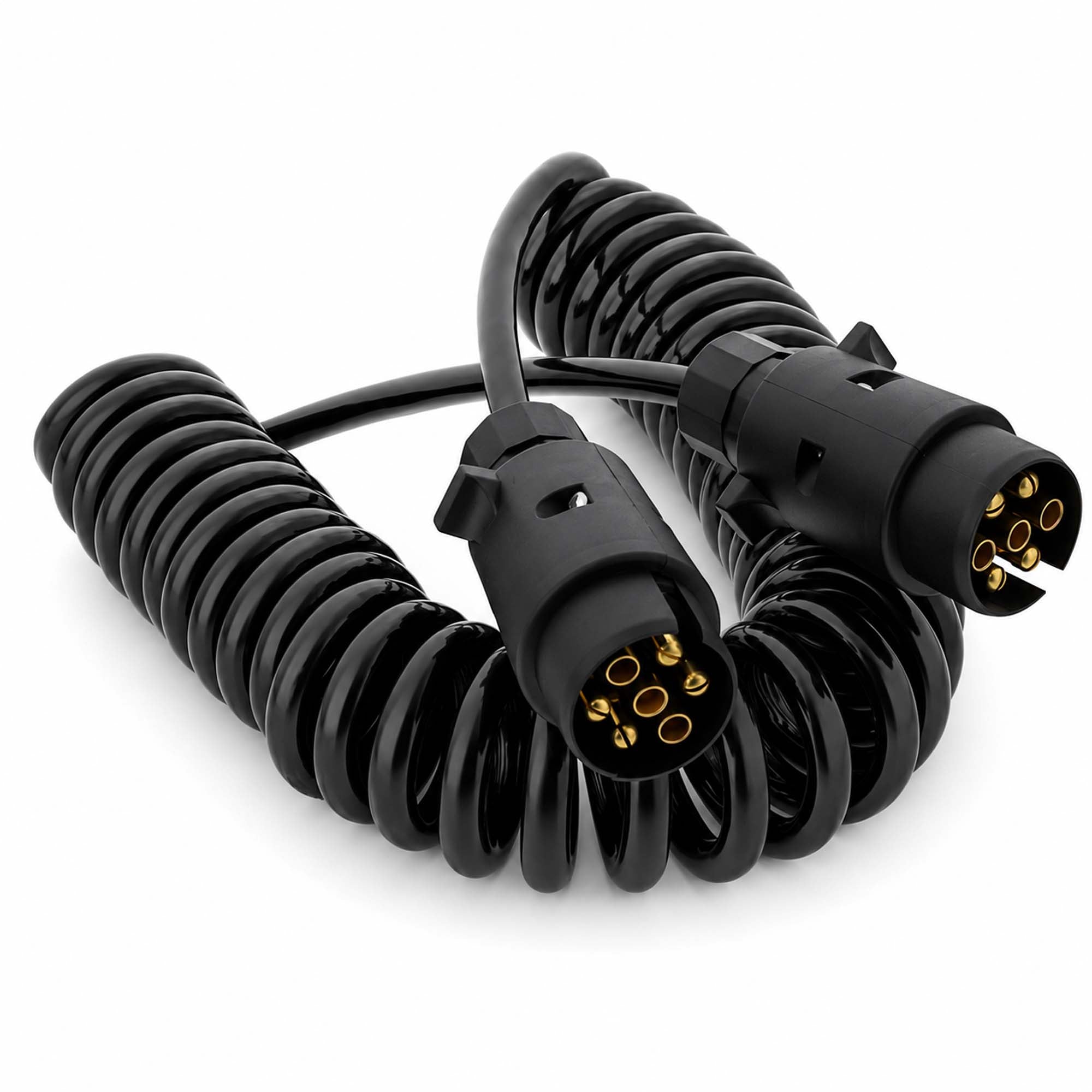 Anhänger Spiral-Verlängerungskabel 5m mit Stecker/Stecker 7-polig