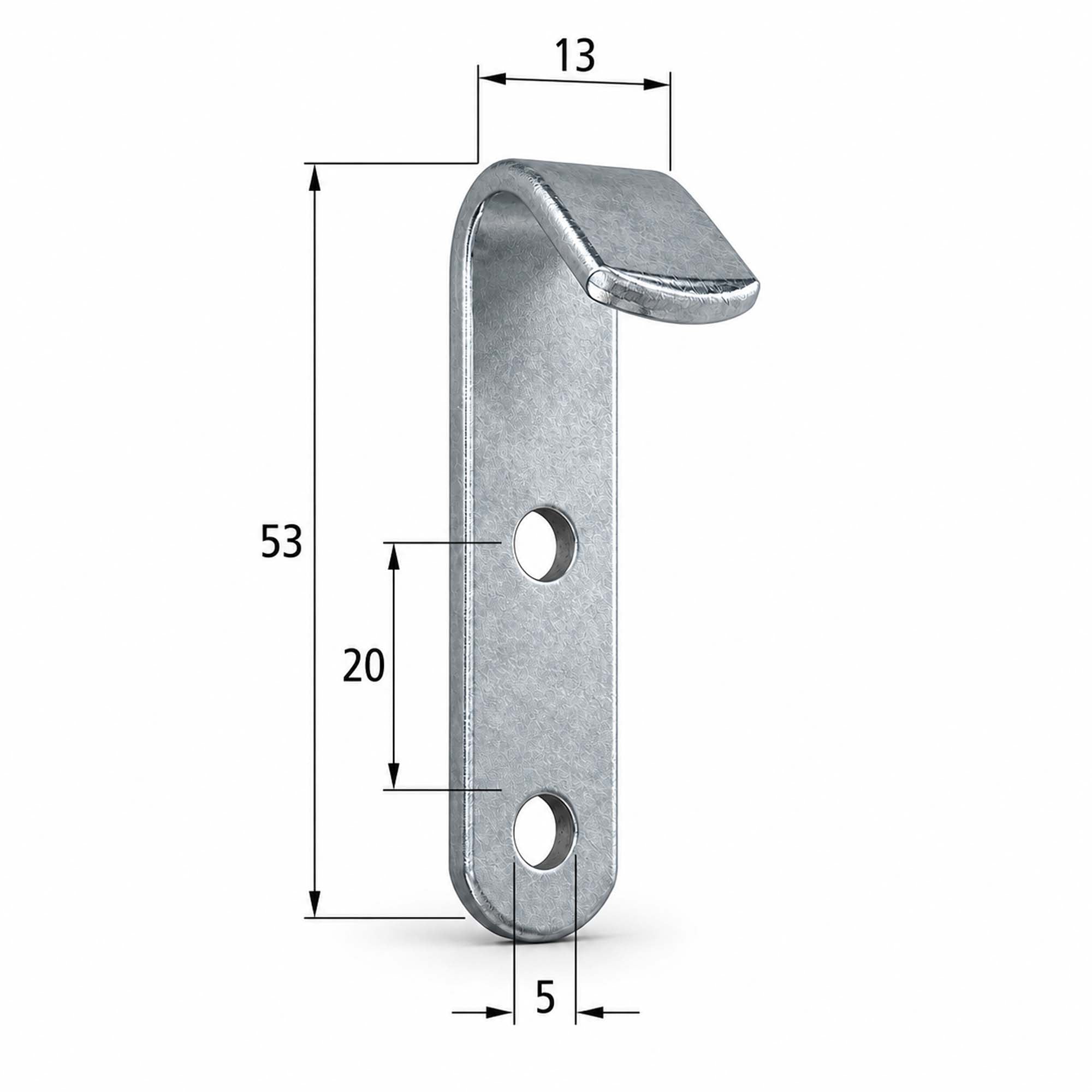 Abspannhaken Planenhaken 53 x13mm Stahlblech verzinkt TheDrive trailerteile.eu.
