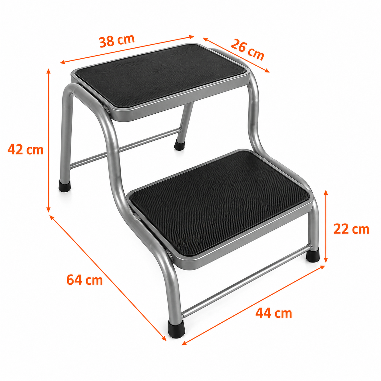 Doppeltrittstufe für Wohnwagen Haushalt Camping 2 Stufen bis150kg TheDrive trailerteile.eu.
