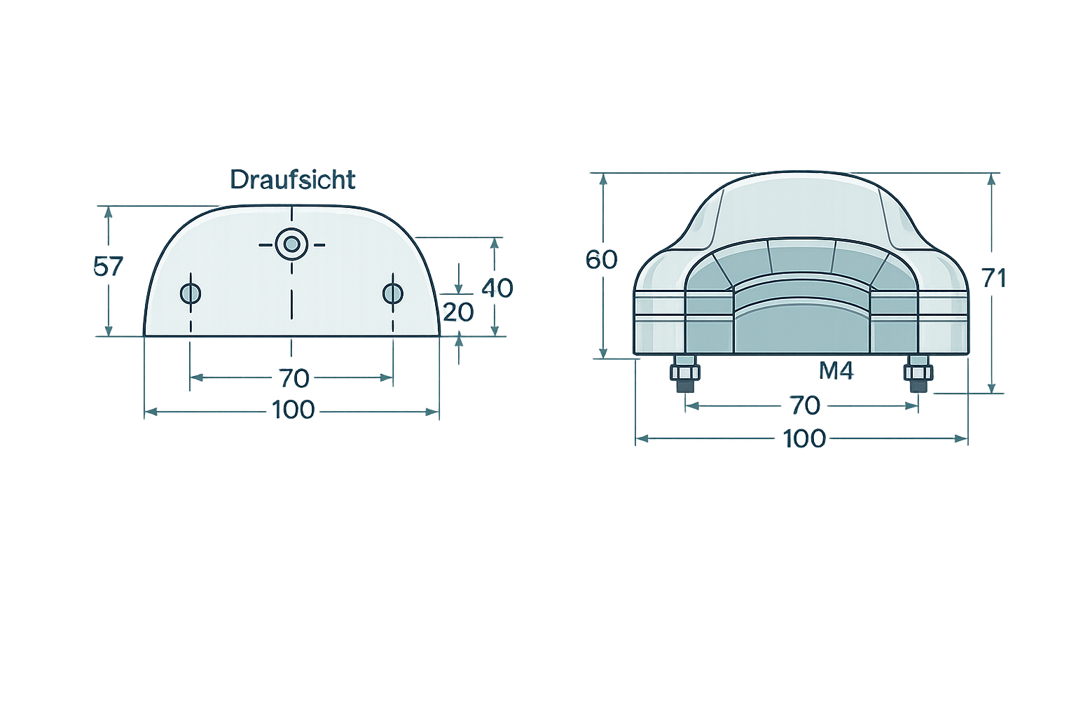 Kennzeichenleuchte Regpoint LED 12V DC mit 800 mm DC- Flachleitung ASPÖCK trailerteile.eu.