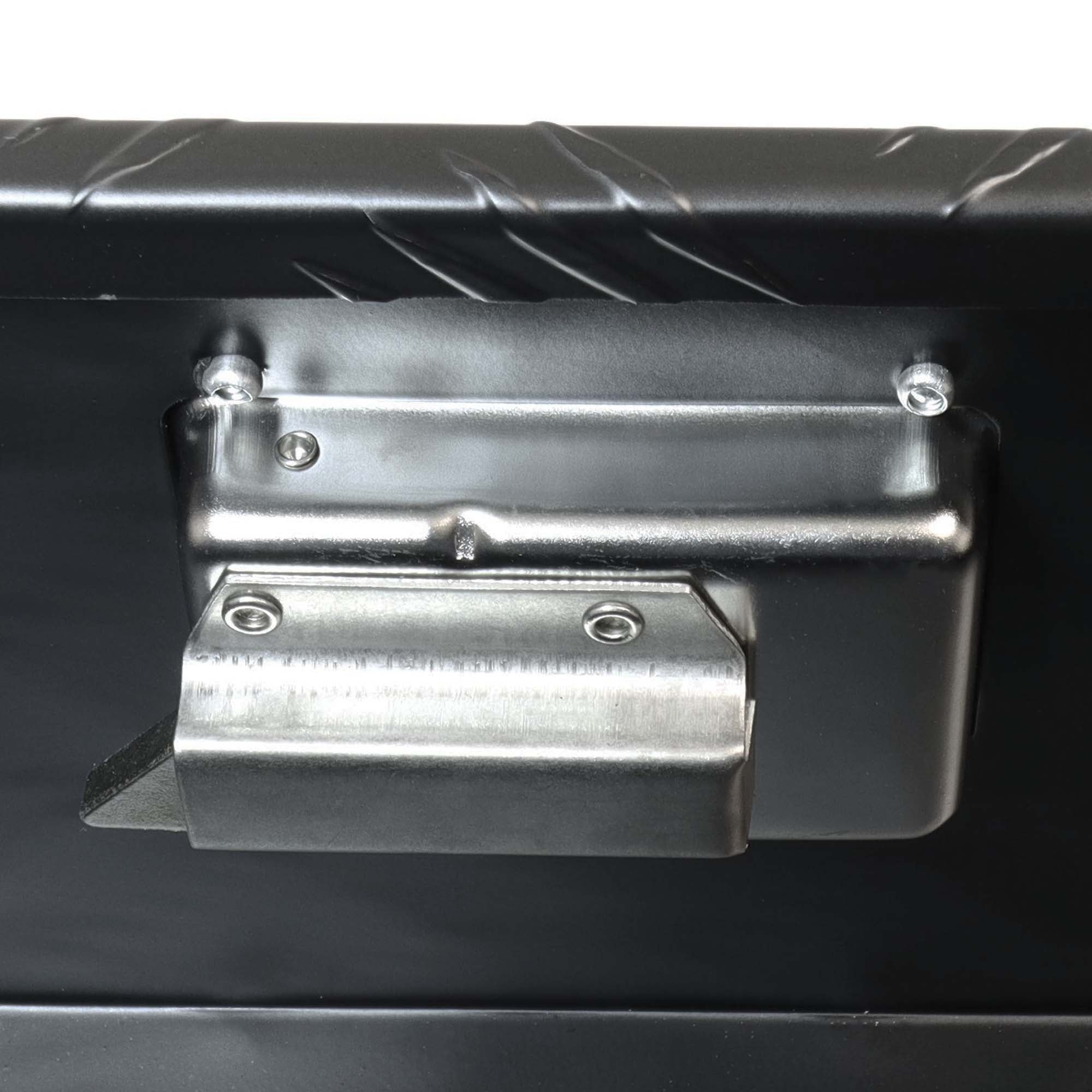 Deichselbox Werkzeugbox Staubox 950x320x190mm Alu Riffelblech Schwarz