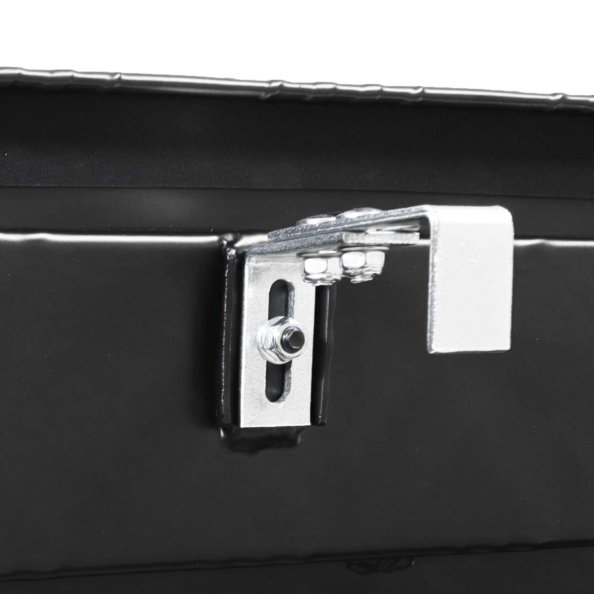 Deichselbox Werkzeugbox Staubox 950x320x190mm Alu Riffelblech Schwarz