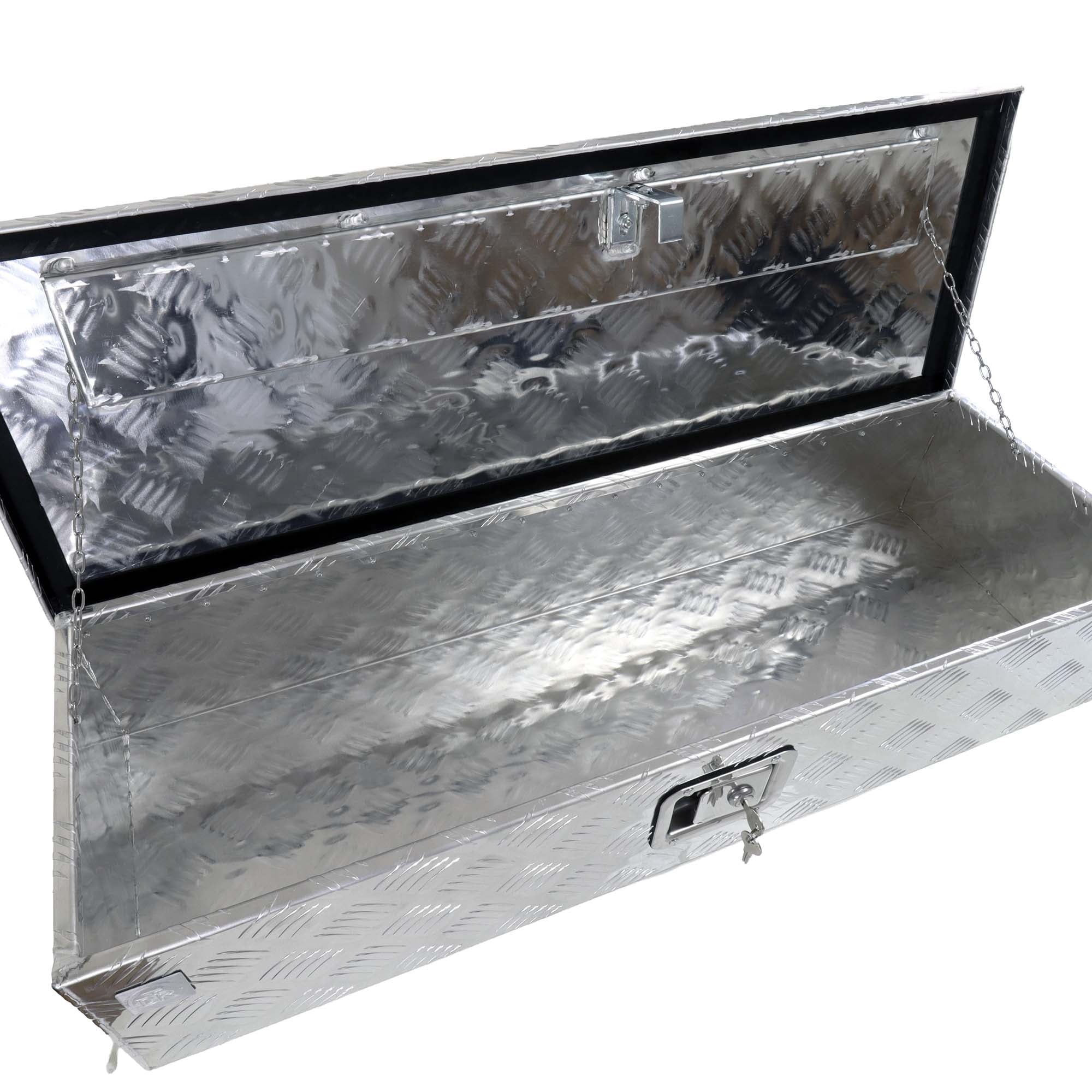 Deichselbox Werkzeugbox Staubox 950x320x190mm Alu Riffelblech