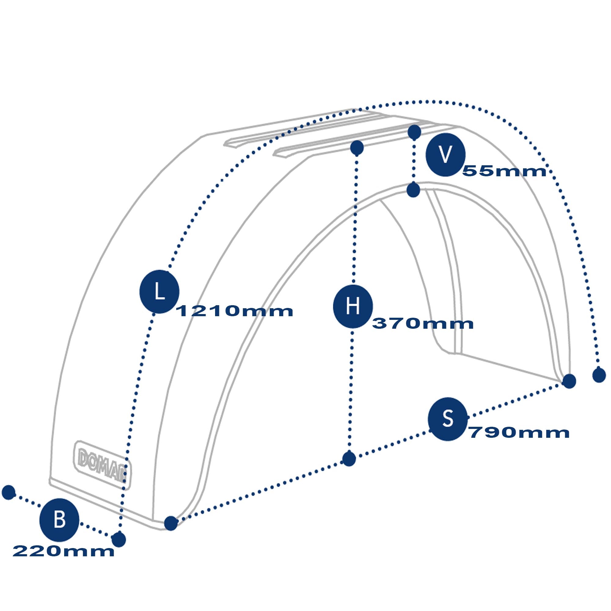 Kotflügel Kunststoff B220xS800xH320