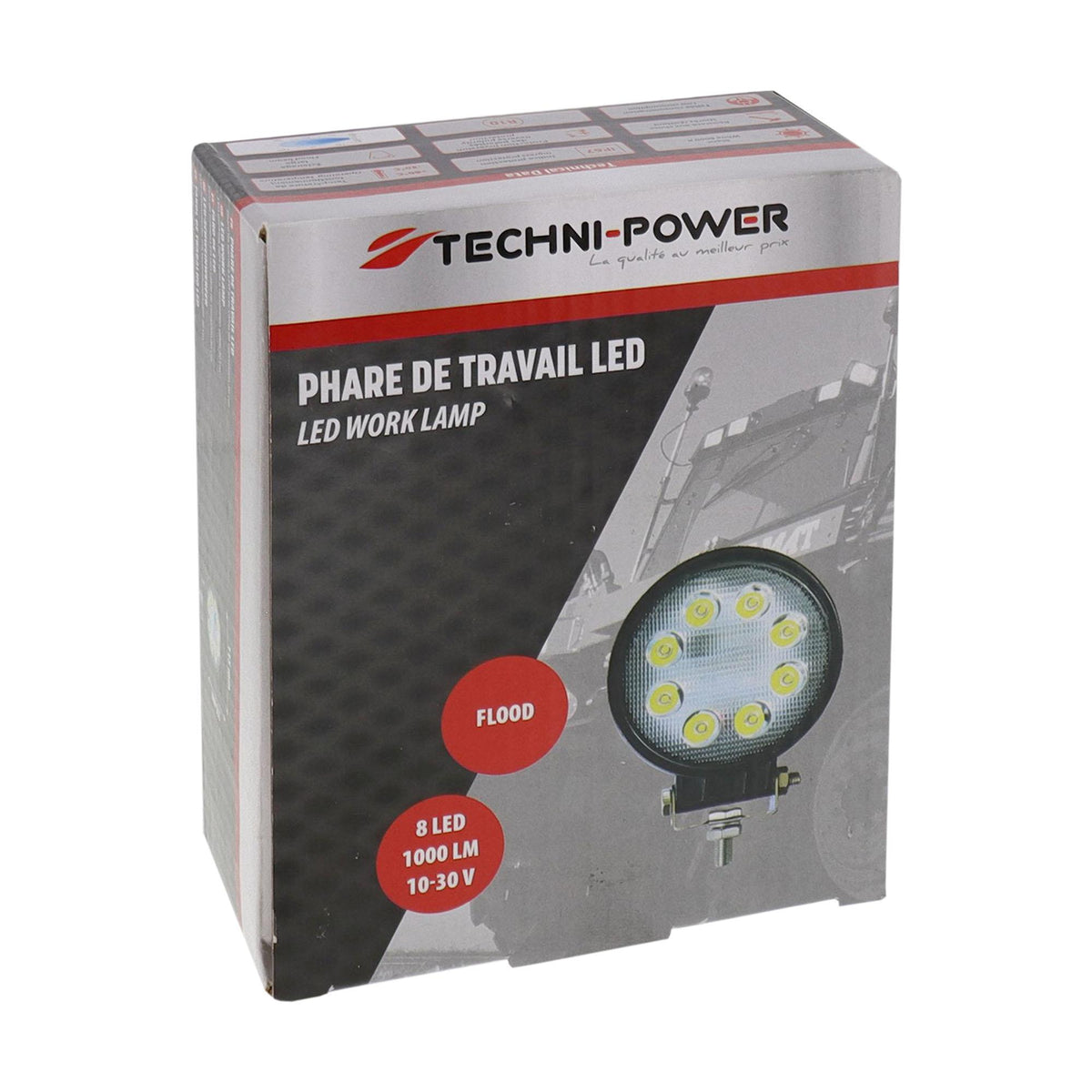 LED 24W Arbeitsscheinwerfer 1000lm 12-24V Rund Ø105mm Techni-Power trailerteile.eu.