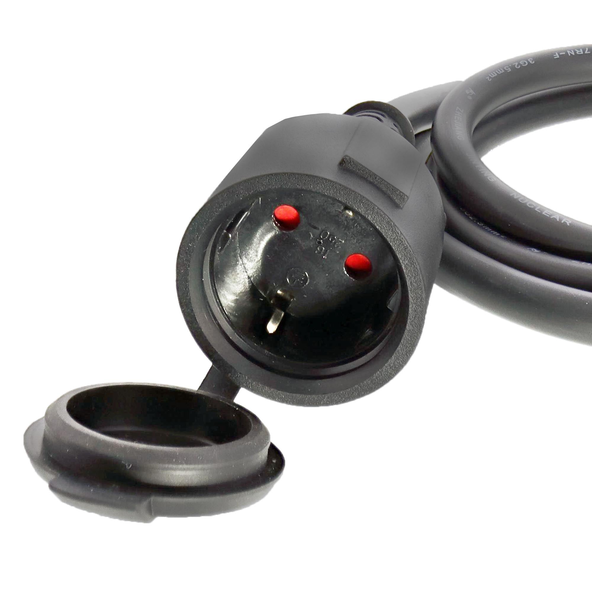 Adapterkabel CEE-Stecker auf Schuko-Kupplung 1,5m 3x2,5mm² H07RNG 230V IP44