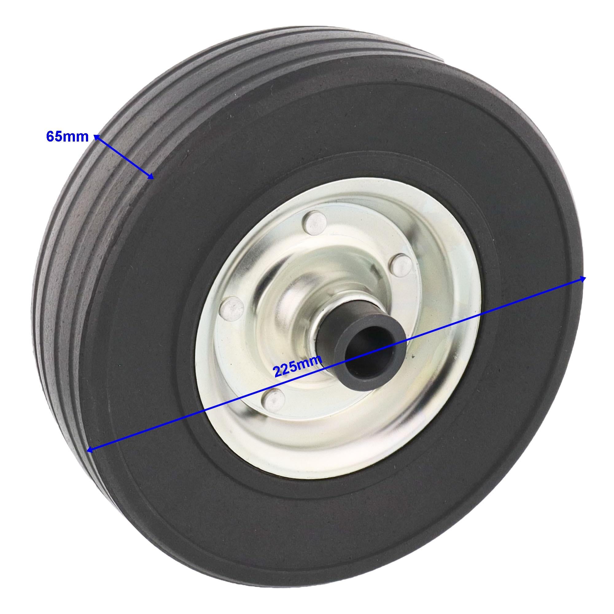 Ersatzrad 225x65mm für Anhänger Stützrad 400kg NL: 88mm