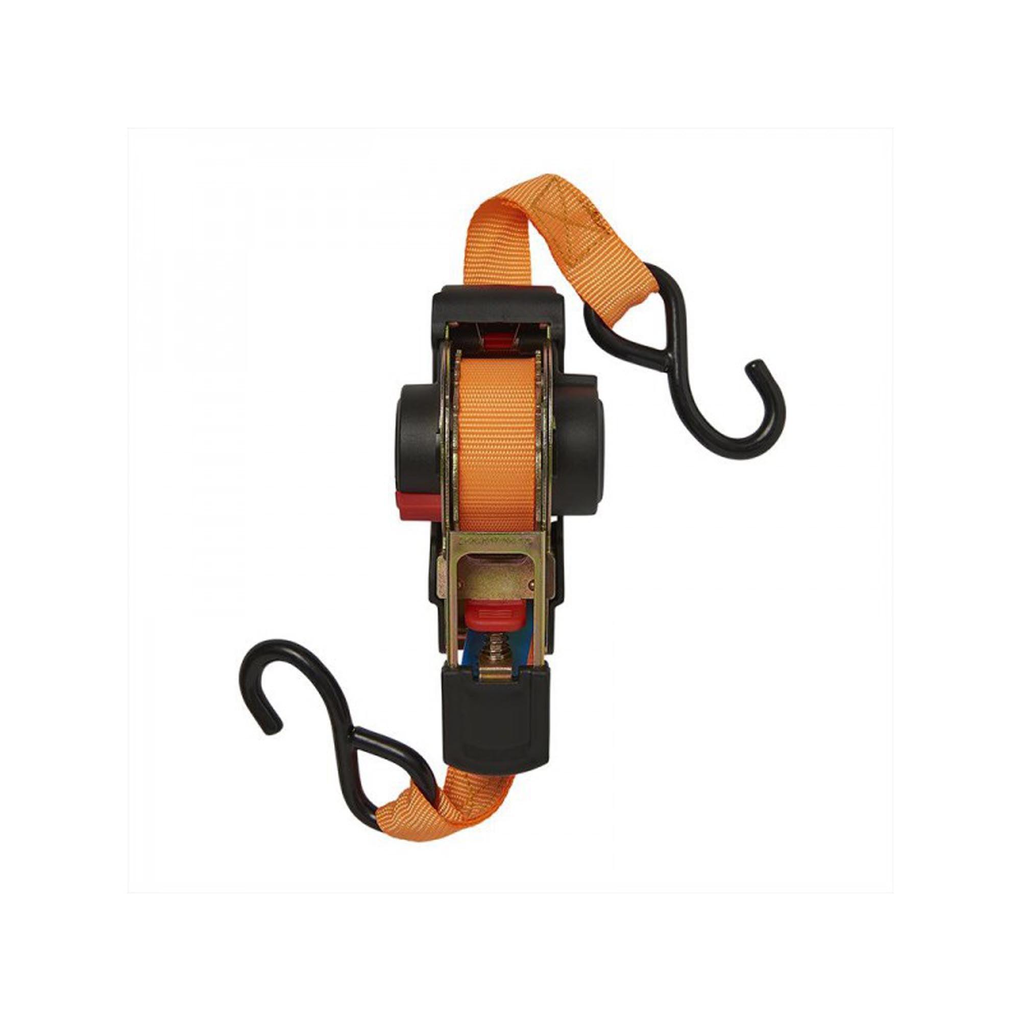 Spanngurt mit Ratsche + 2 Haken 350cm 320kg Selbstaufrollend Pro Plus trailerteile.eu.