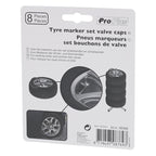 Rad-Markierungsset Ventilkappen 8-teilig