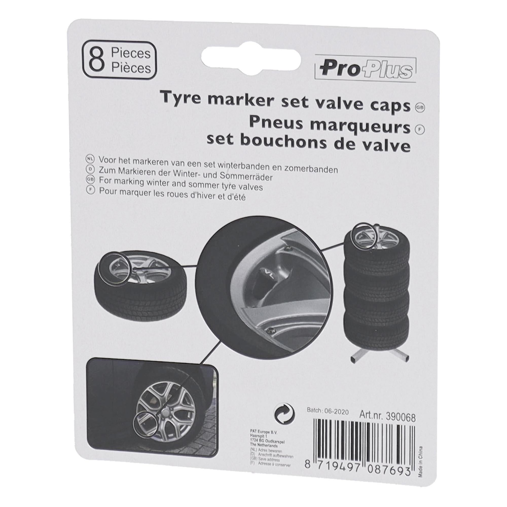 Rad-Markierungsset Ventilkappen 8-teilig
