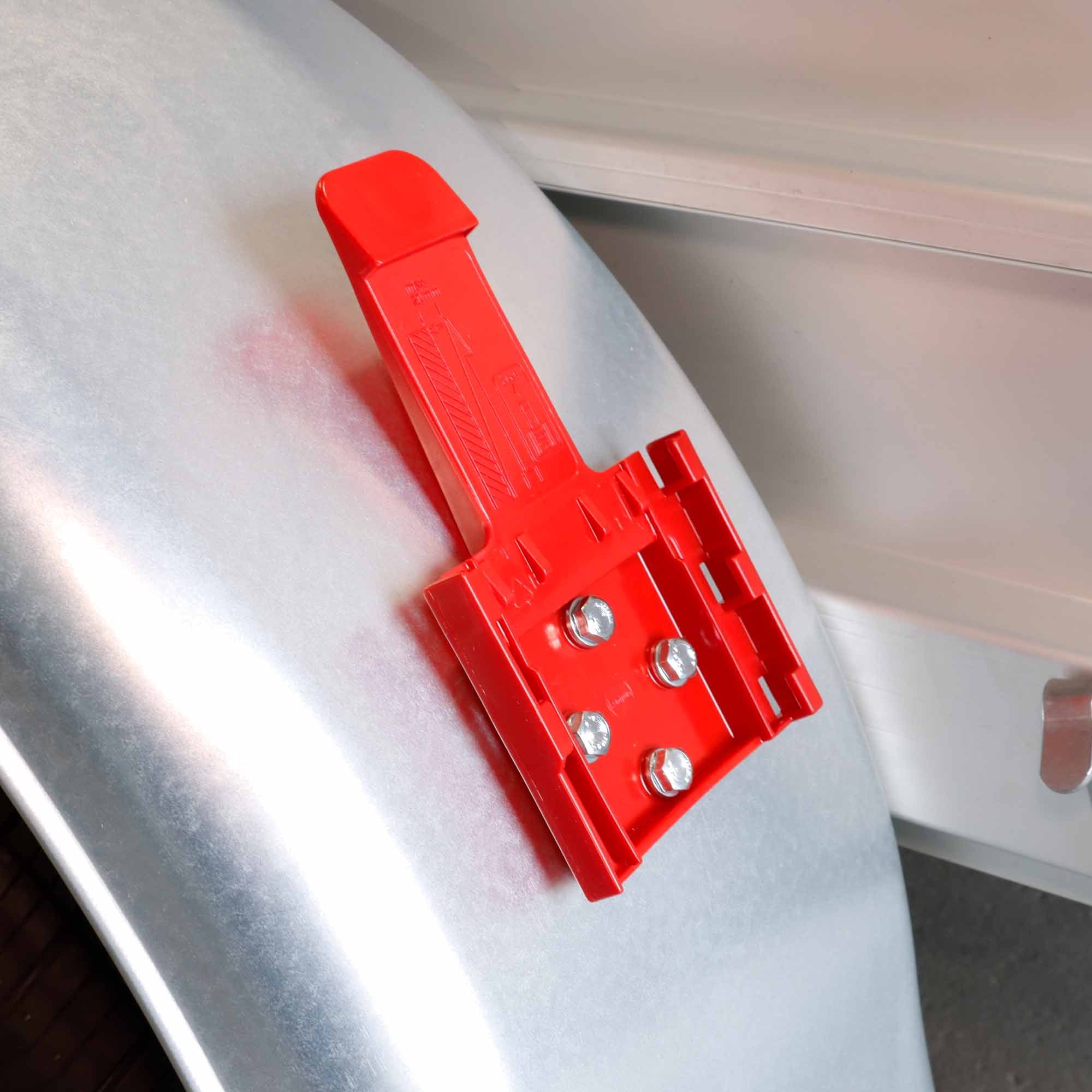 Unterlegkeil Bremskeil Rot mit Klipp-Halter