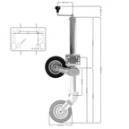 Anhänger Automatik Stützrad 60mm 400kg Stützlast