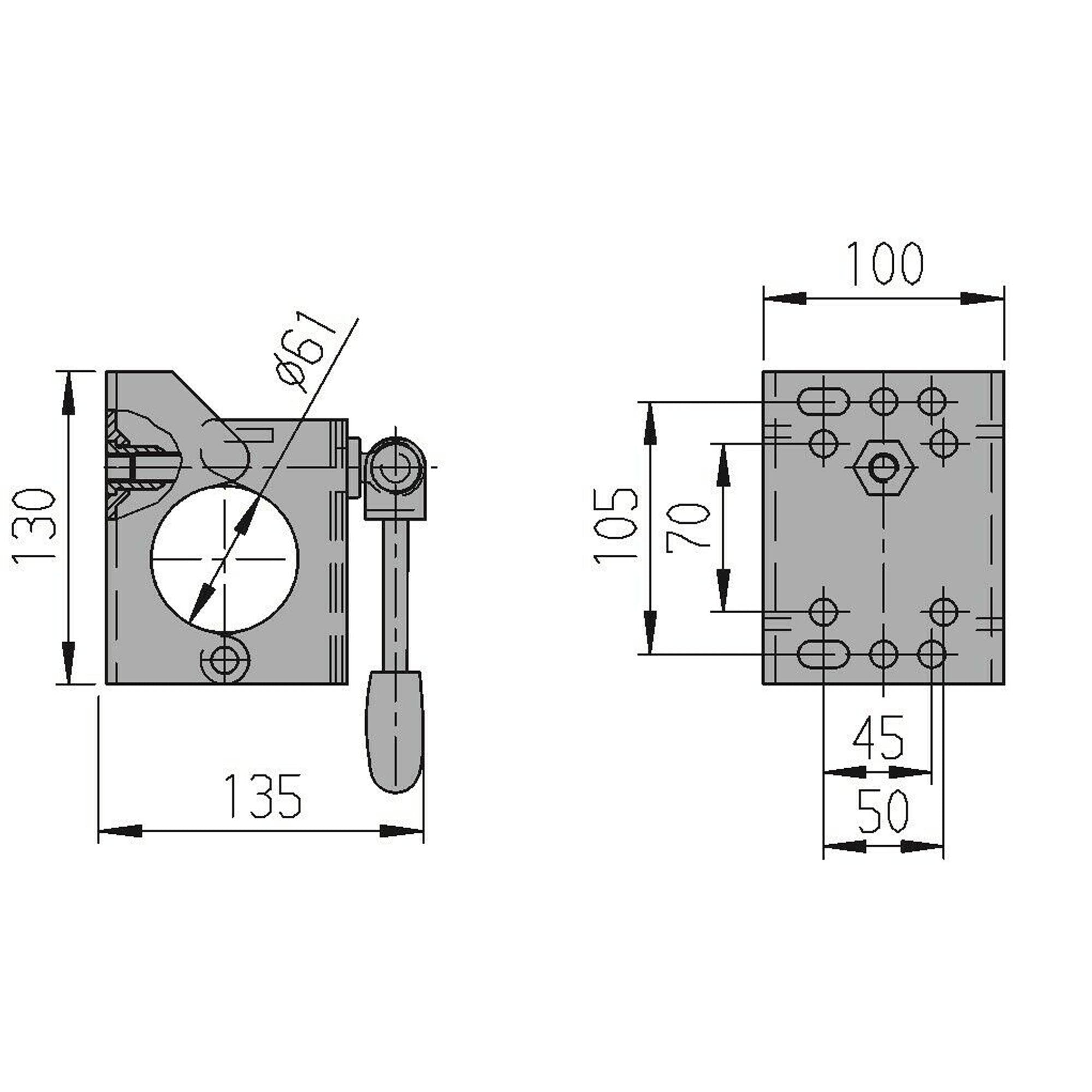 Stützrad Set mit Klemmhalter 500kg Ø60mm