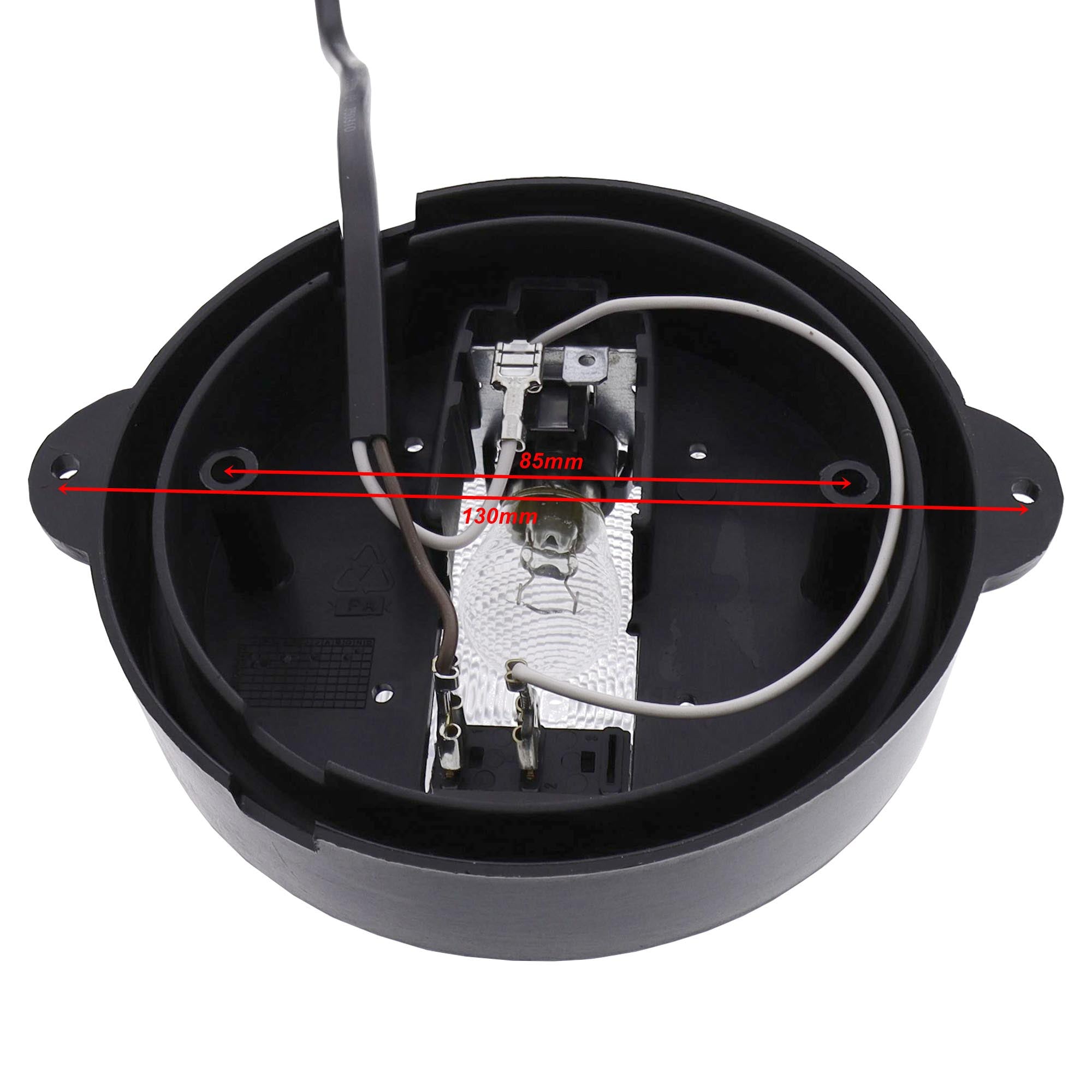 Aspöck Innenleuchte Inpoint Schwarz 120mm mit Schalter 2,5m DC Kabel