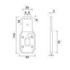 Flexipoint Gummihalter gerade 115mm