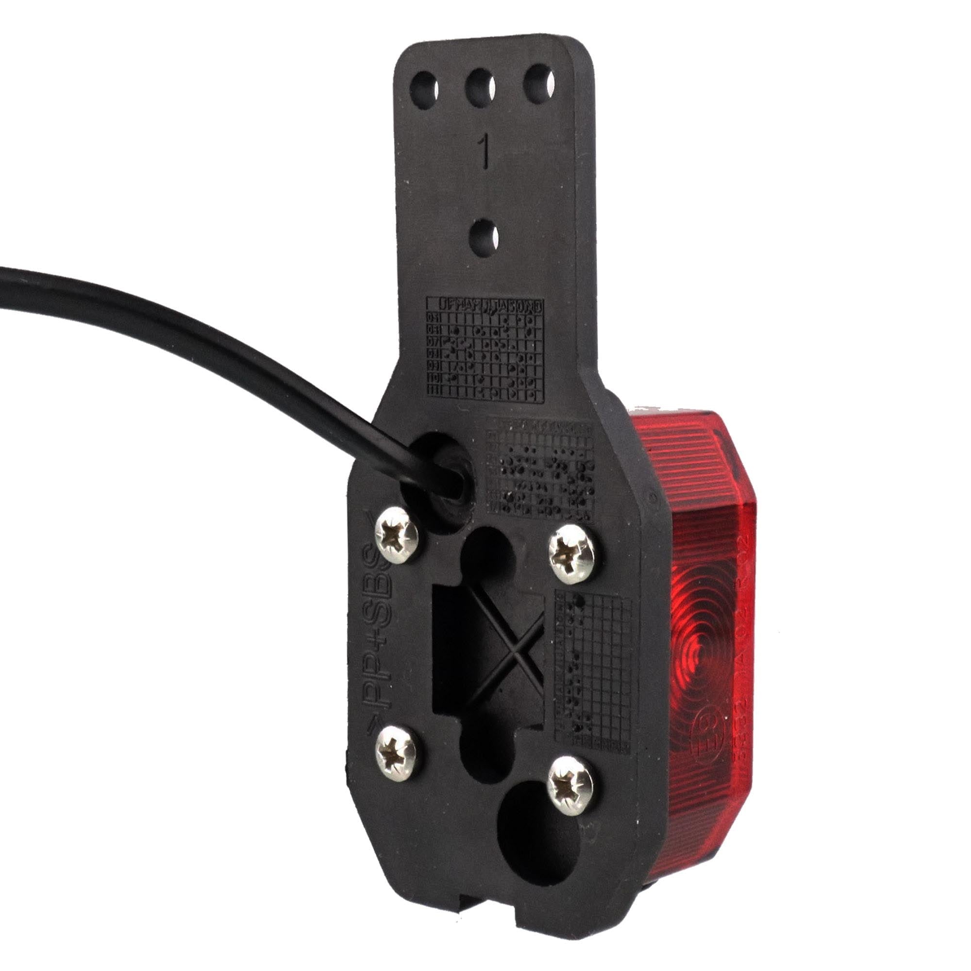 Flexipoint Umrissleuchte rot/weiss mit Halter rechts 0,5m DC-Kabel