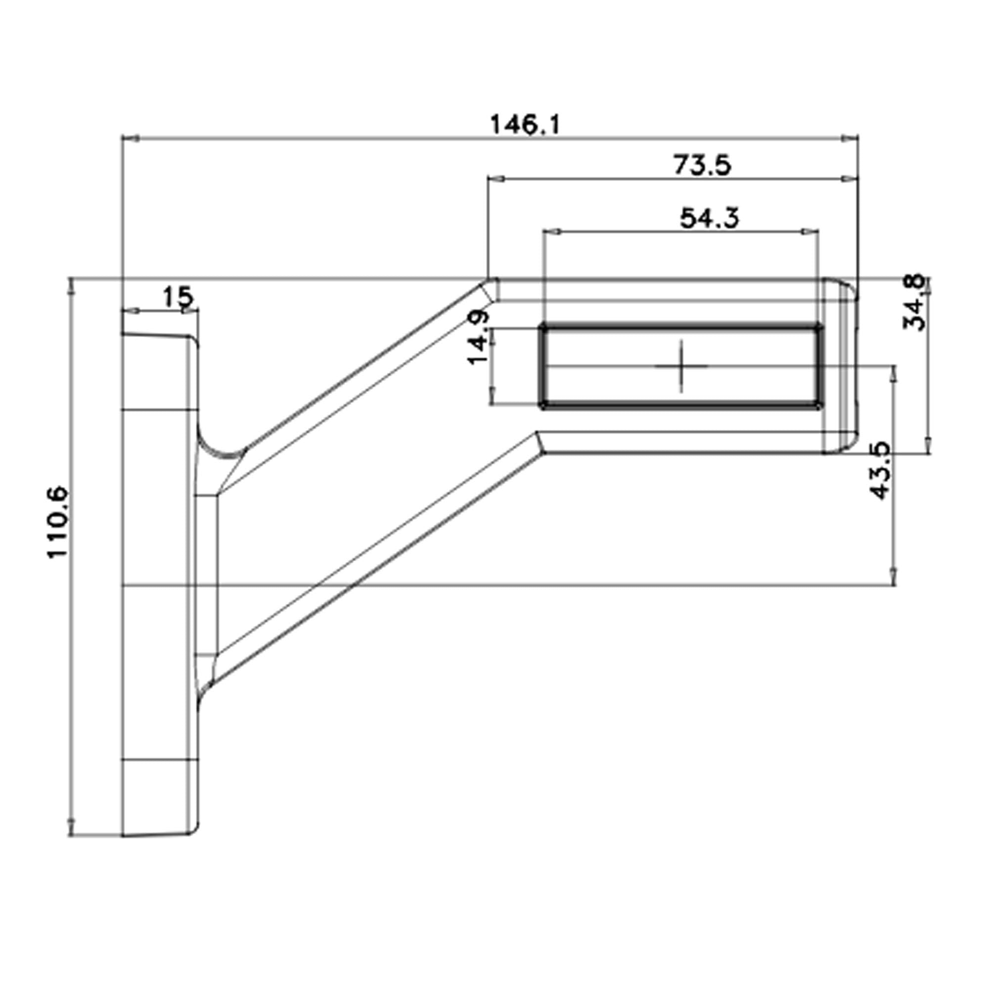 LED-Seitenmarkierungsleuchte Begrenzungsleuchte rechts 12-24Volt Umrissleuchte