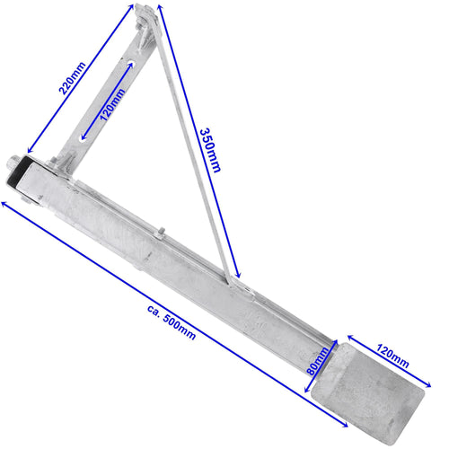 AL-KO Ausdrehstütze mit Klappfuß, verzinkt VR oder HL  Hub 480mm AL-KO trailerteile.eu.