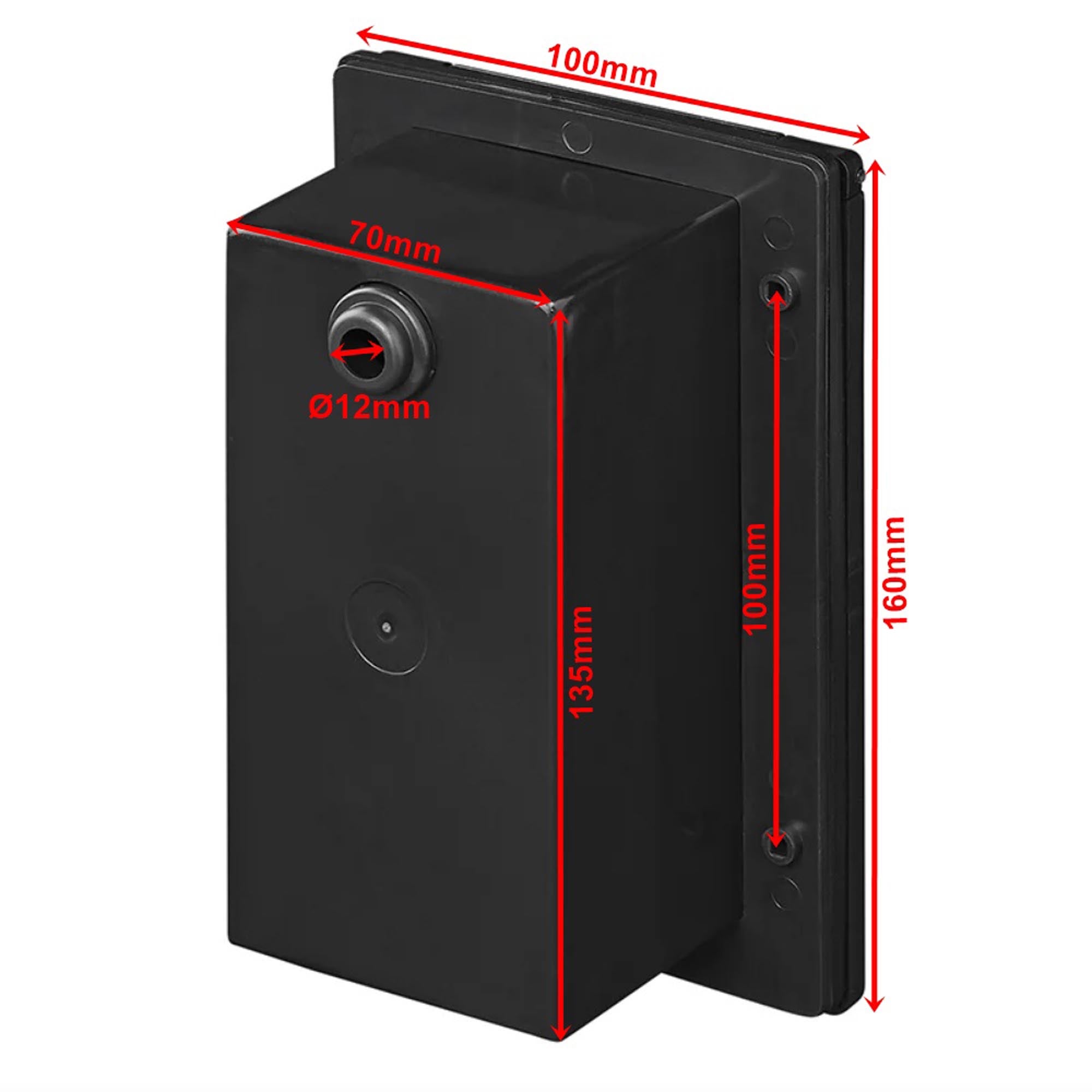 CEE-Einspeisestecker Einbau rechteckig schwarz