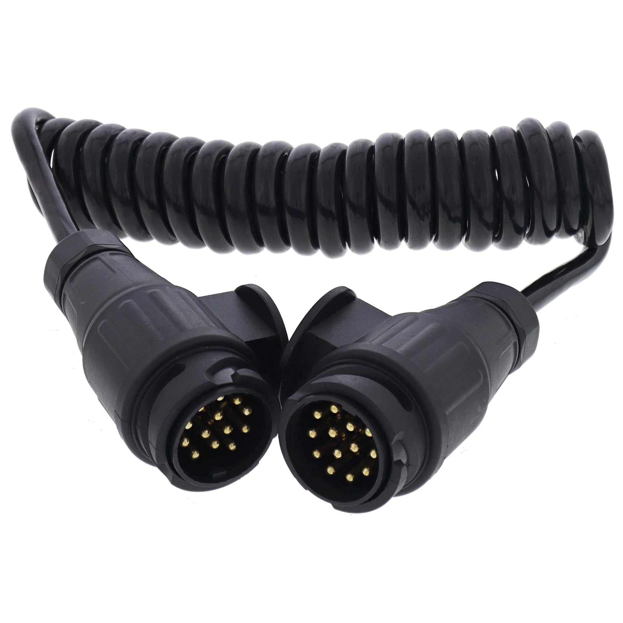 Anhänger-Spiralkabel 13-polig Stecker auf Stecker 3 Meter