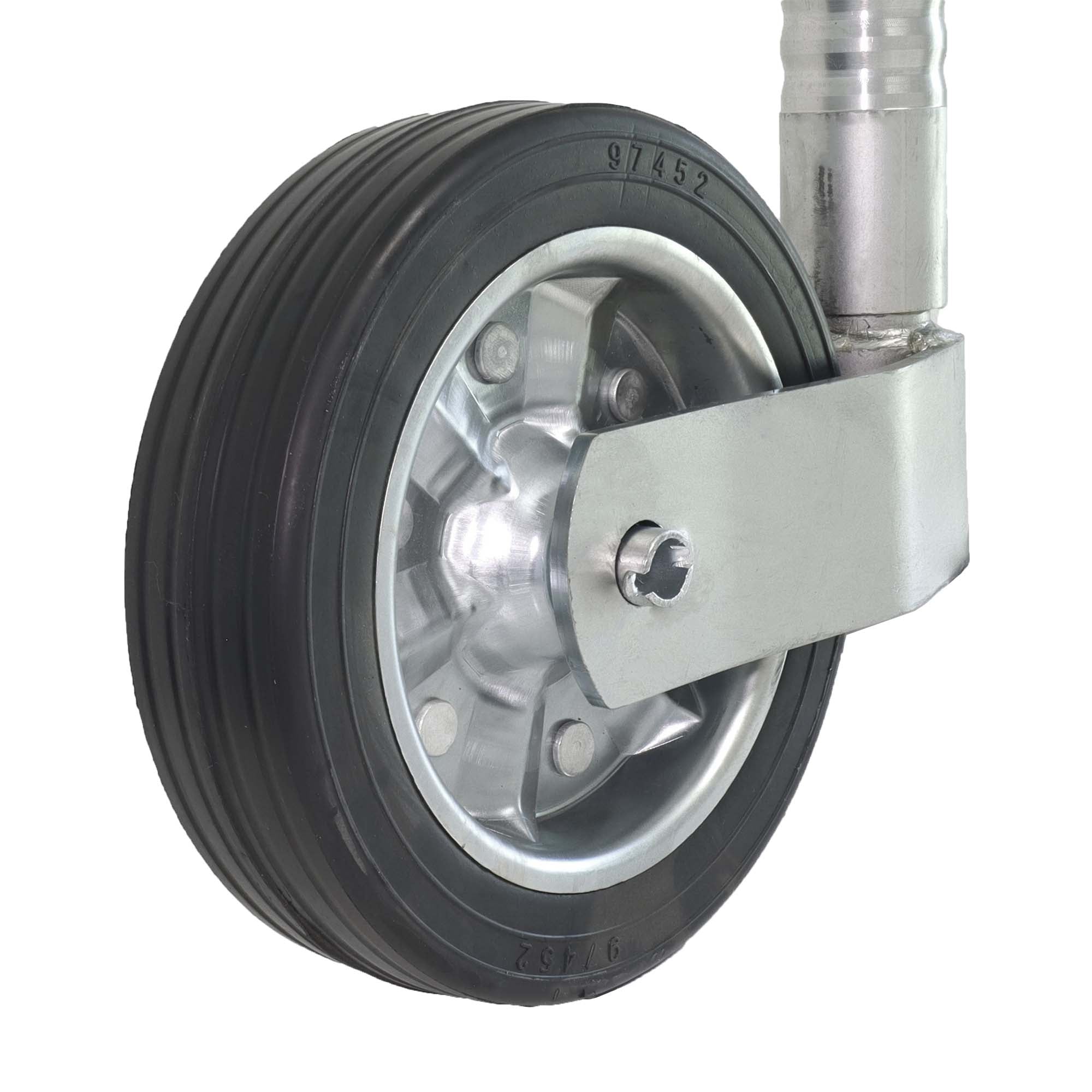 Stützrad 48mm mit Vollgummi-Reifen 300kg gerippte Ausführung