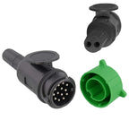 Stecker 13-polig staub- und wassergeschützt mit Kappe 2-Loch Premium