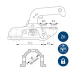 Winterhoff WW30-D3 Kugelkupplung 3000kg Ø 50/51mm Winterhoff trailerteile.eu.