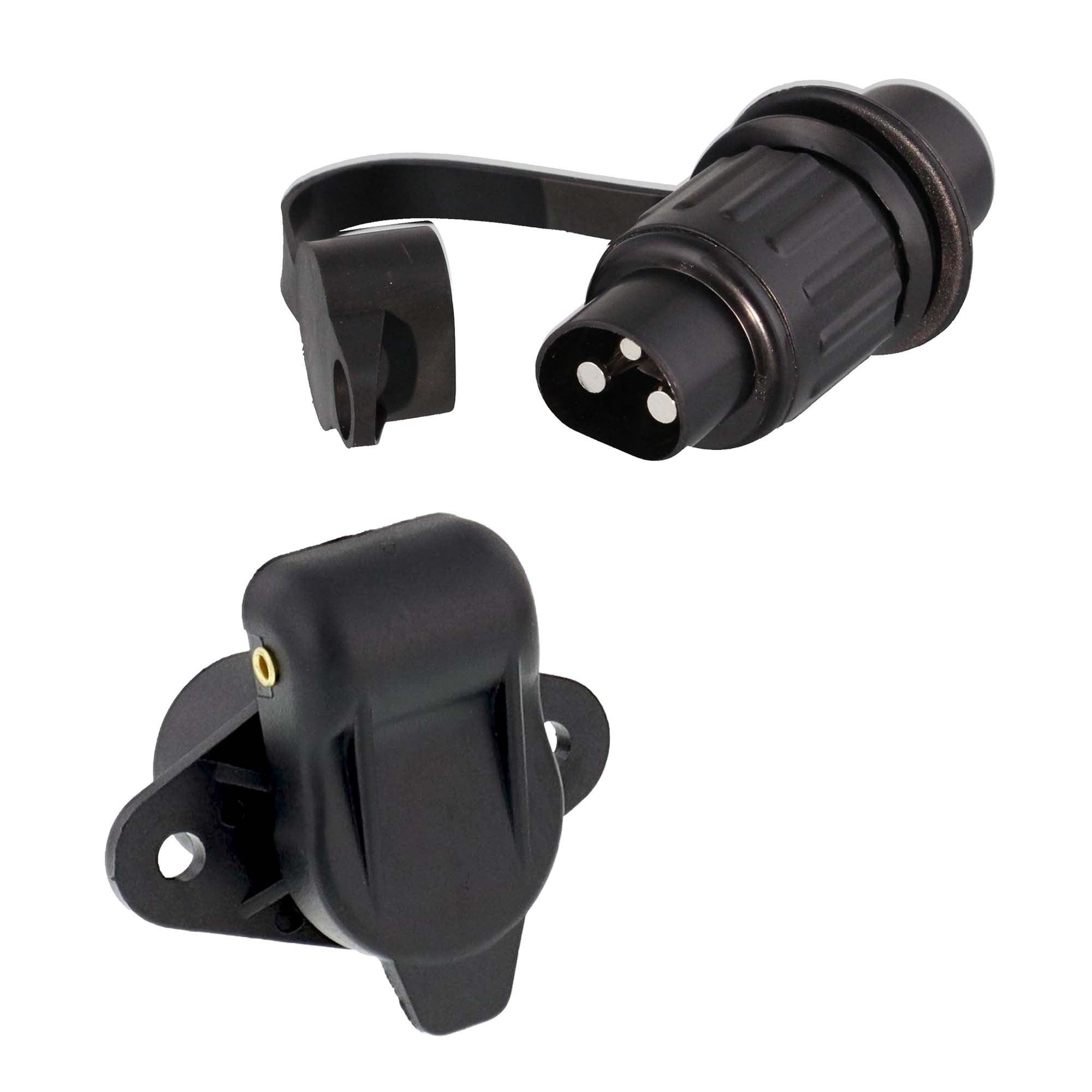 Set Stecker und Steckdose 3-polig nach DIN 9680 TheDrive trailerteile.eu.
