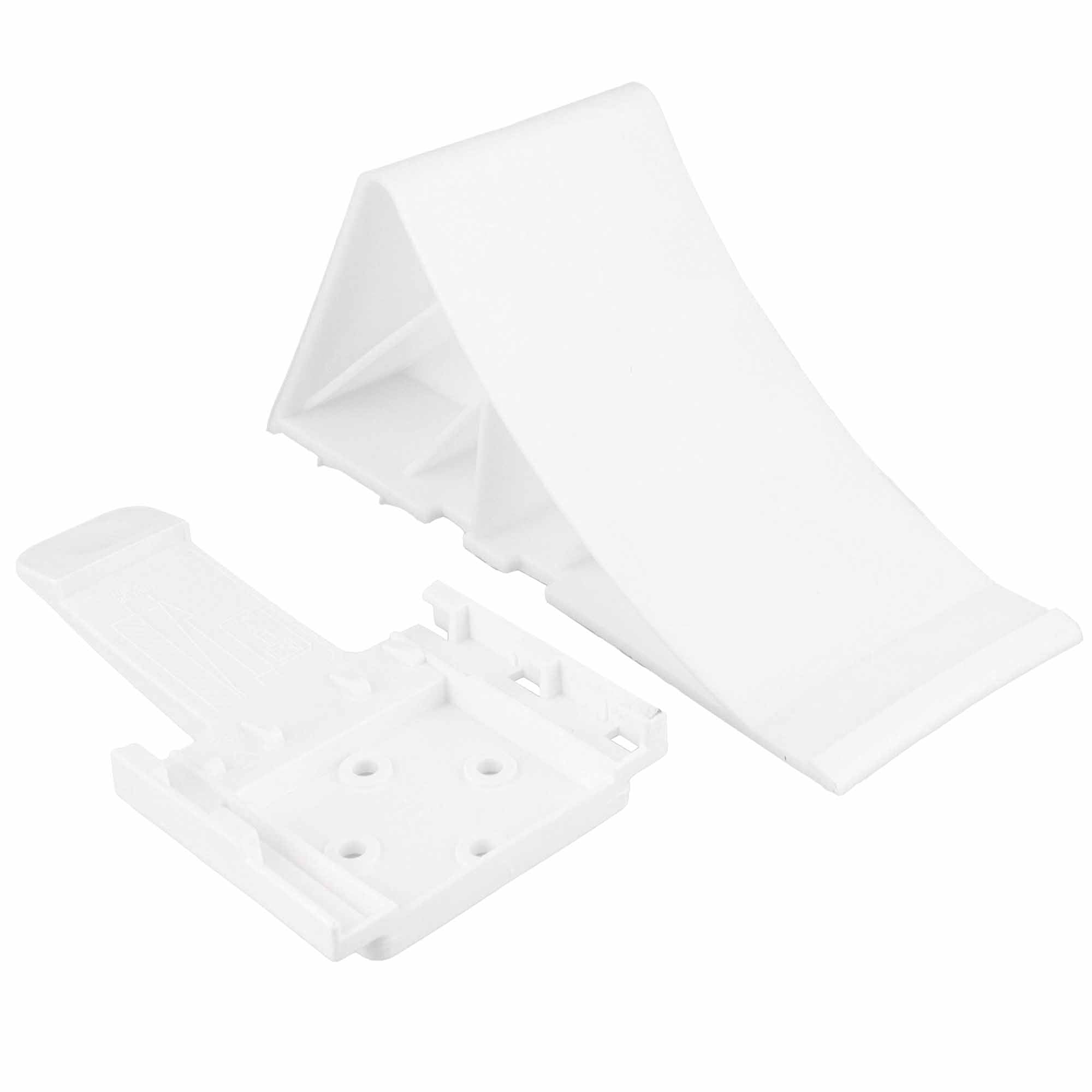 Unterlegkeil Bremskeil Weiss mit Klipp-Halter