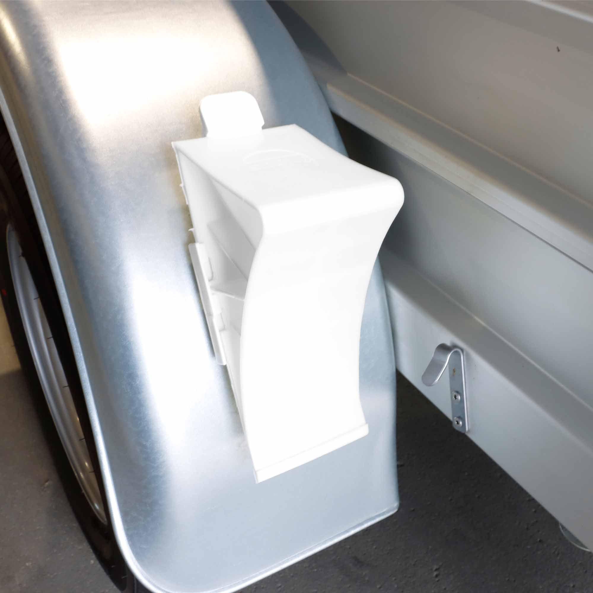 Unterlegkeil Bremskeil Weiss mit Klipp-Halter