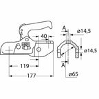Winterhoff Kugelkupplung EM350RD - 1414  bis 3500 kg, Ø 65 mm Winterhoff trailerteile.eu.