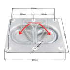 Suer Zurrring H2404 mit doppelter Bodenplatte, verzinkt, mit Rückzugfeder, Belastbarkeit 1000 daN,  DIN EN 12640:2001-01